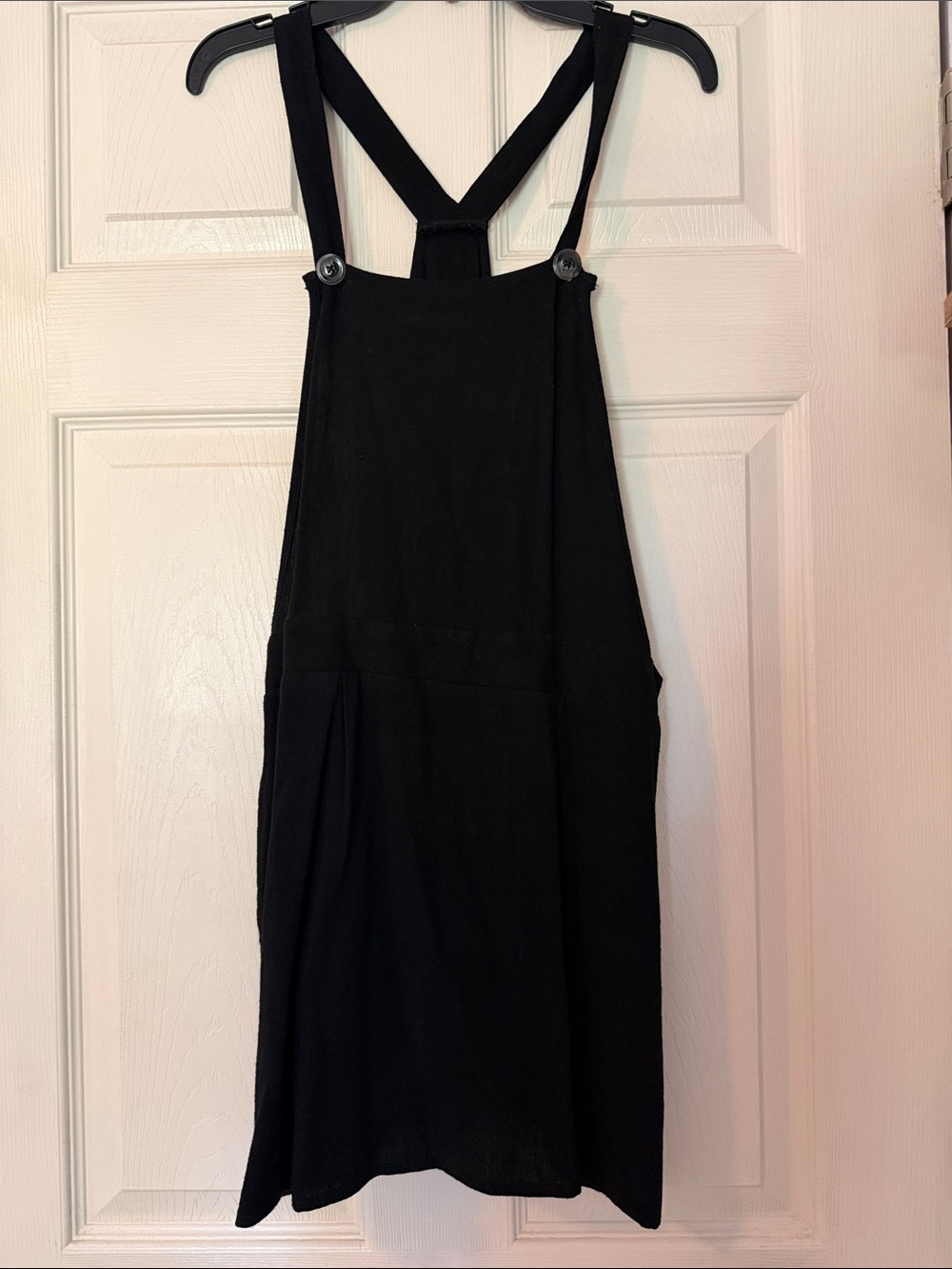 Black Mini Pinafore Dress with Adjustable Straps